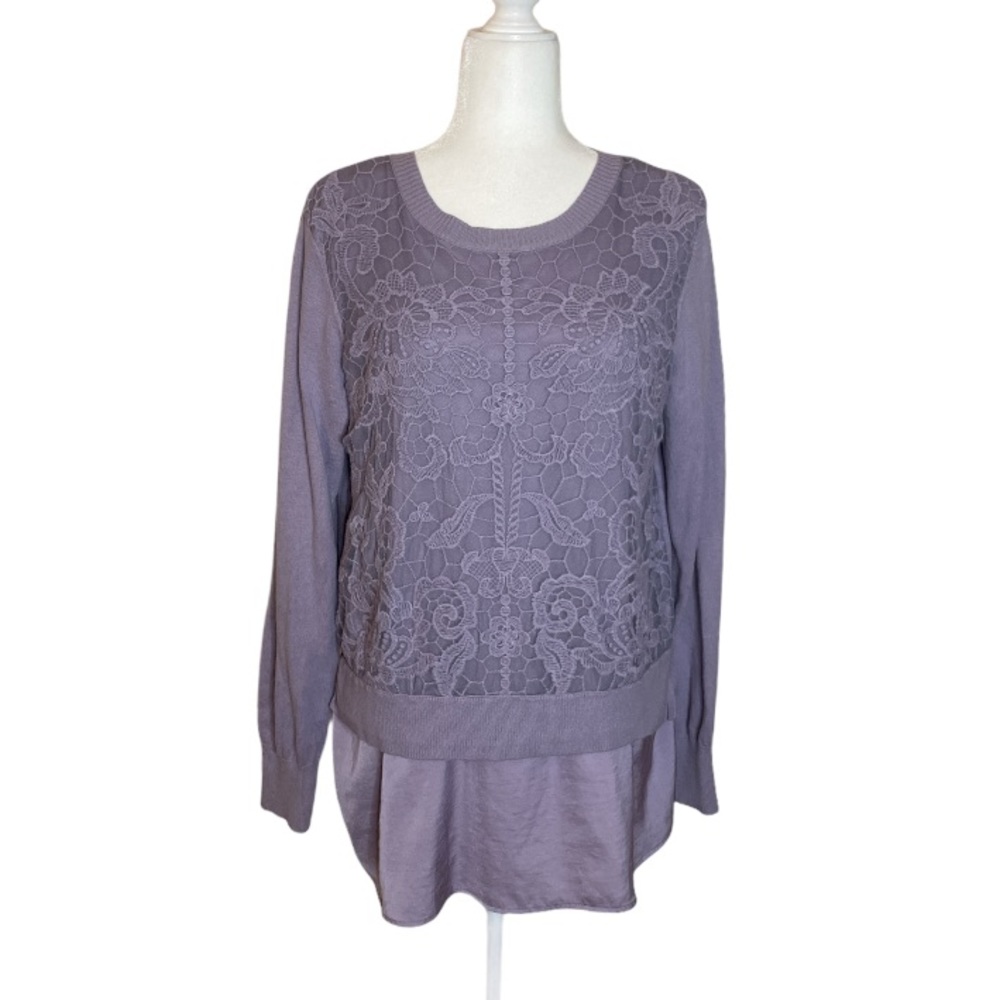 Simply Vera Long Sleeve Sweater|Lilac|LARGE